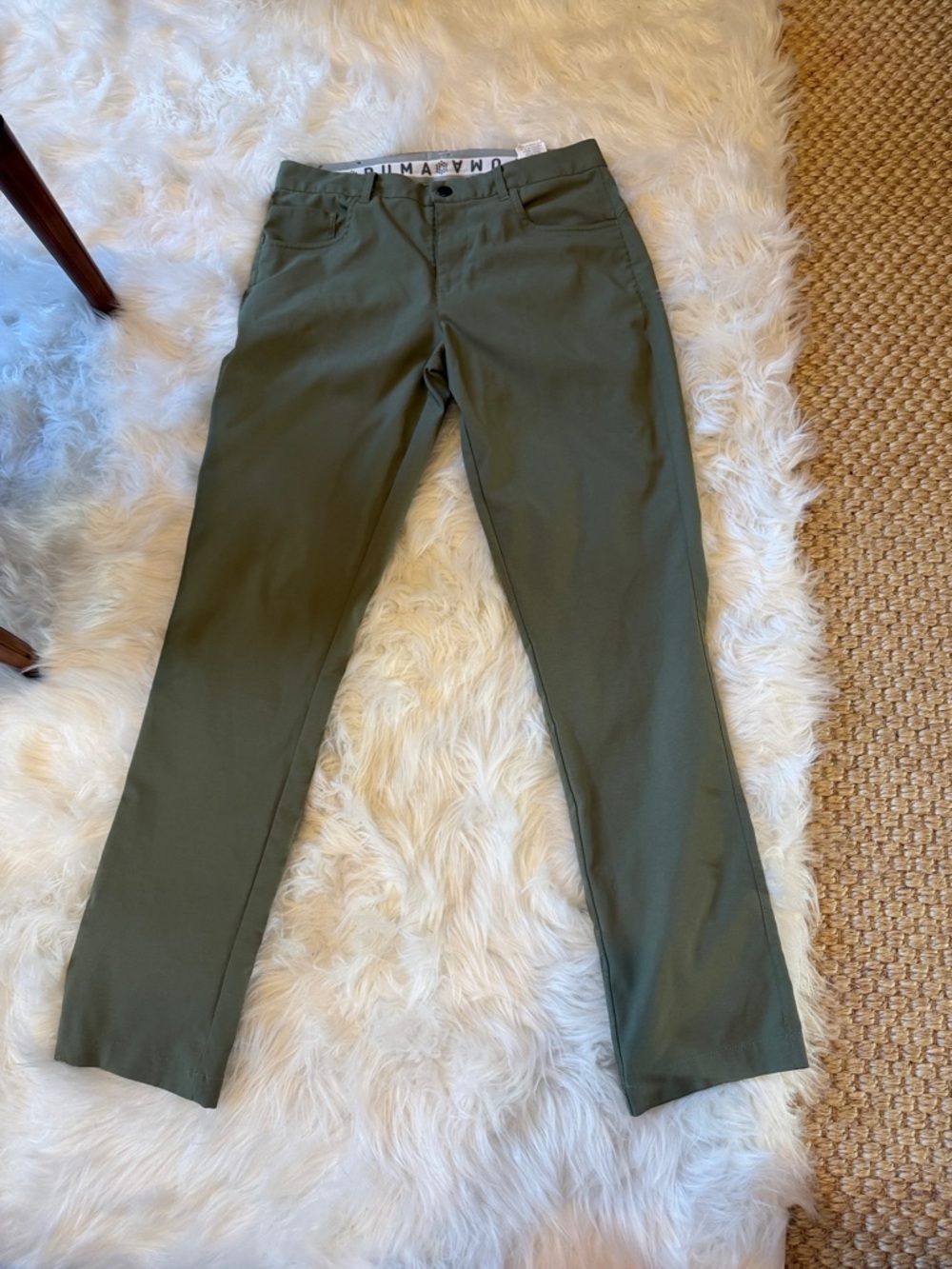 Puma Olive Green Slim Stretch Chinos